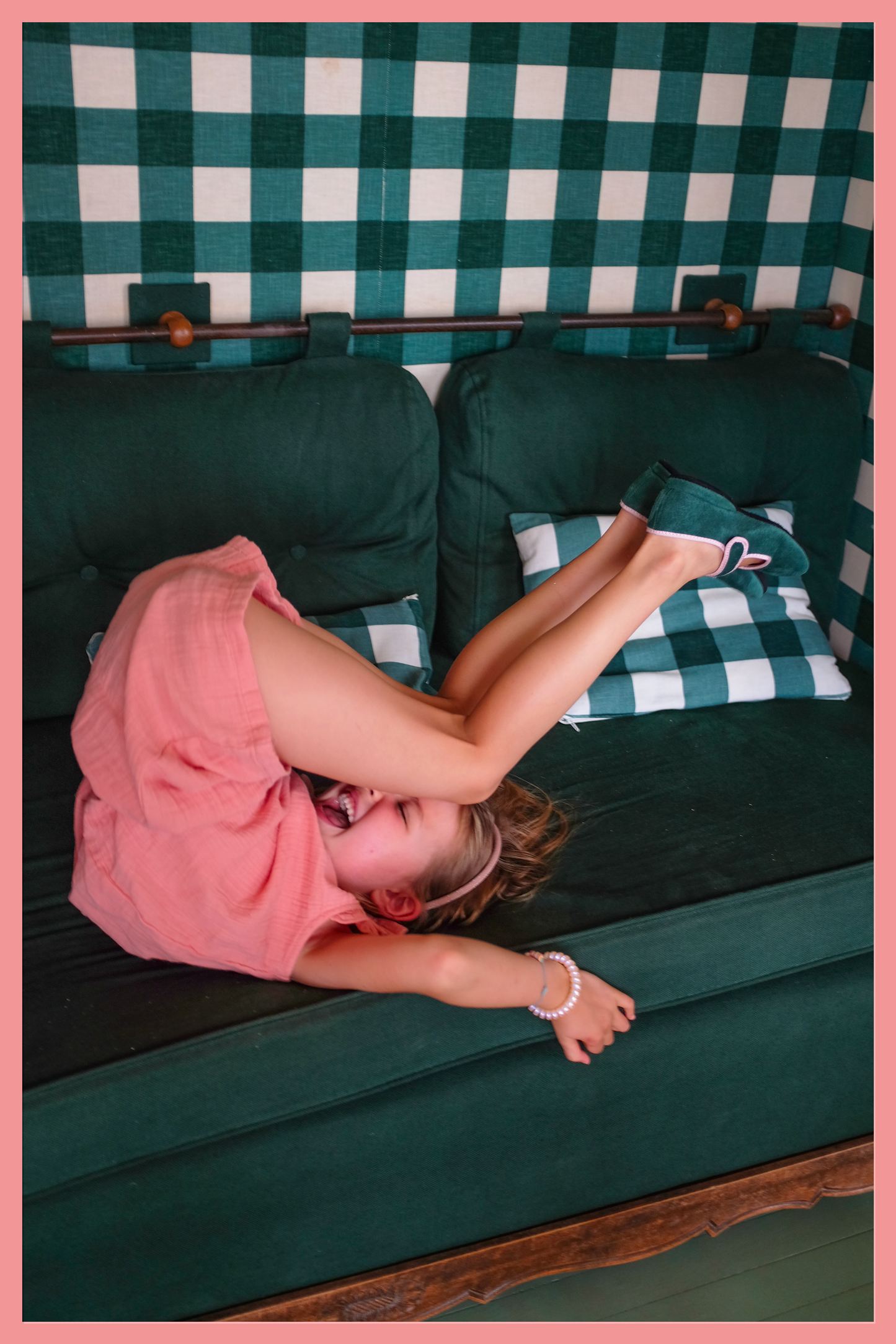 Romy green & pink